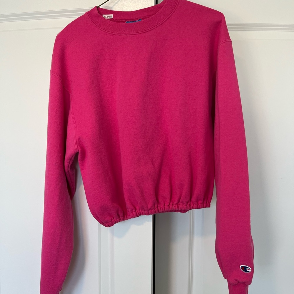 CHAMPION PINK CROPPED CREWNECK